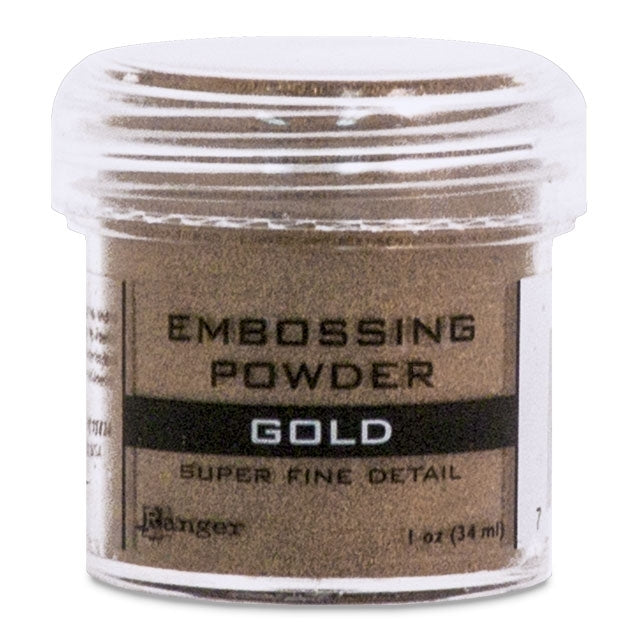 Embossing Powder, Gold, Super Fine Detail, .5 oz. by weight in a 1 oz. size jar