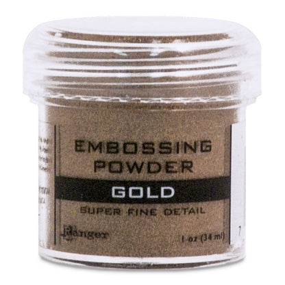 Embossing Powder, Gold, Super Fine Detail, .5 oz. by weight in a 1 oz. size jar