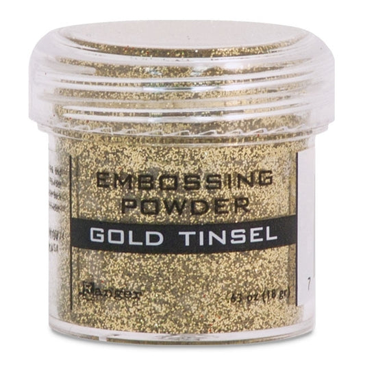 Embossing Powder, Gold Tinsel, .63 oz. by weight in a 1 oz. size jar