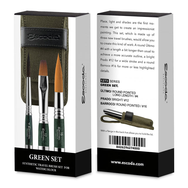  Green Travel Brush Set