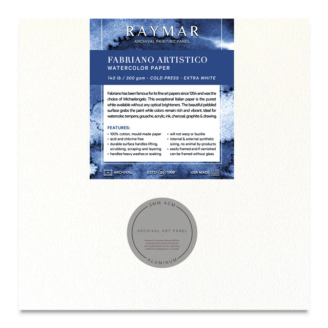 Raymar Archival Fabriano Watercolor Painting Panel - 10" x 10"