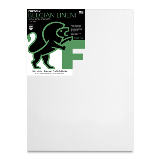 Pro Series Traditional 7/8" Profile Belgian Linen Canvas, 18" x 24"