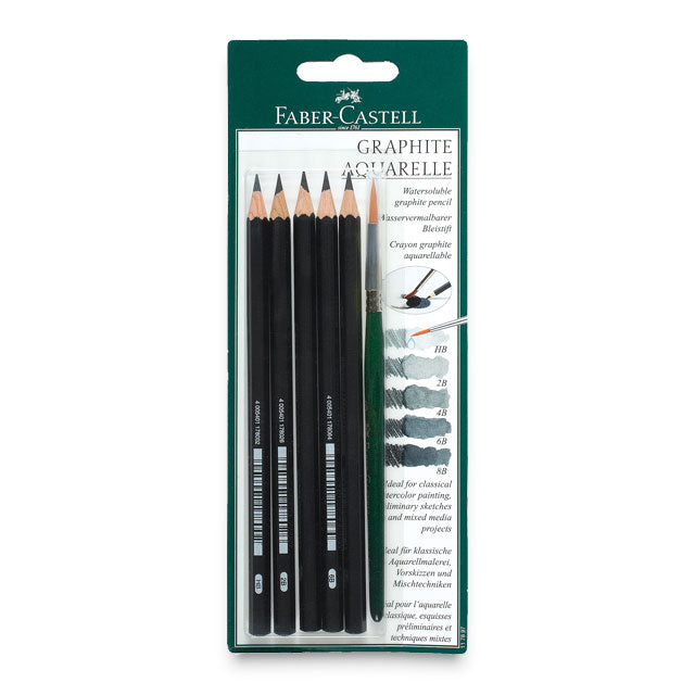 Faber-Castell Watersoluble Graphite Pencils, Set of 5