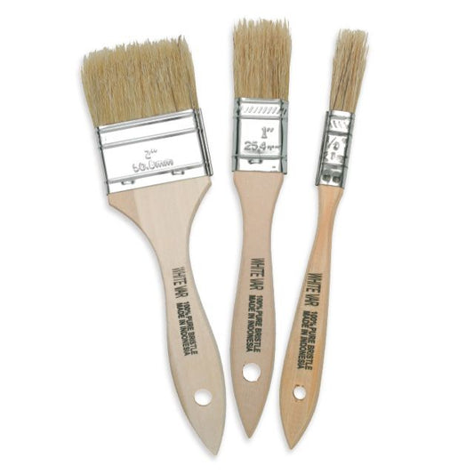 Natural Bristle Chip Brush Set - Set of 3 Assorted Sizes