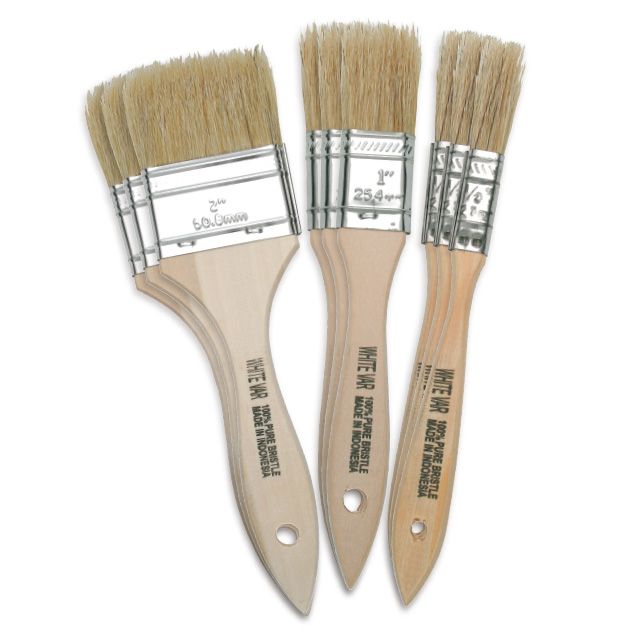 Natural Bristle Chip Brush Set - Set of 9 Assorted Sizes