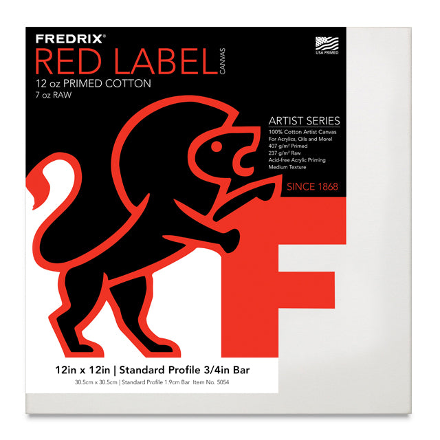 Red Label Cotton Canvas - 3/4" Traditional Profile, 12" x 12"