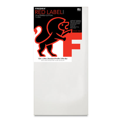 Fredrix Red Label Cotton Canvas - 3/4" Traditional Profile, 12" x 24"