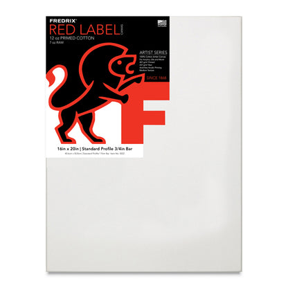 Fredrix Red Label Cotton Canvas - 3/4" Traditional Profile, 16" x 20"