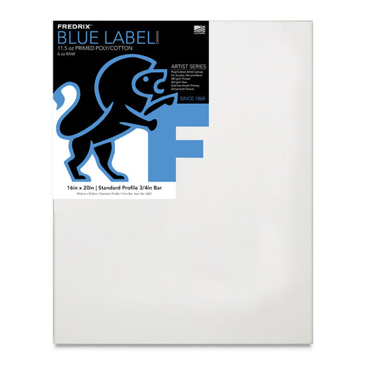 Fredrix Blue Label Pre-Stretched Canvas, 16" x 20"