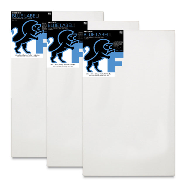 Blue Label Ultra-Smooth Canvas - 1-3/8" Gallery Profile, 24" x 36", Pkg. of 3