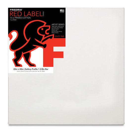 Red Label Cotton Canvas - 1-3/8" Gallery Profile, 20" x 20"