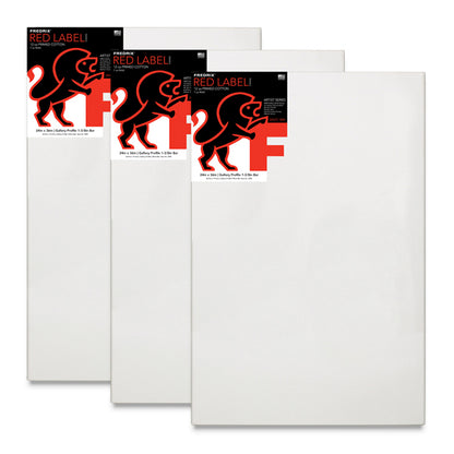 Red Label Cotton Canvas - 1-3/8" Gallery Profile, 24" x 36", Pkg of 3