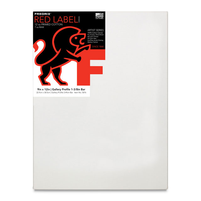 Red Label Cotton Canvas - 1-3/8" Gallery Profile, 9" x 12"