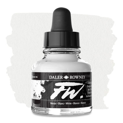 FW Liquid Acrylic Artists' Ink - White, 1 oz.