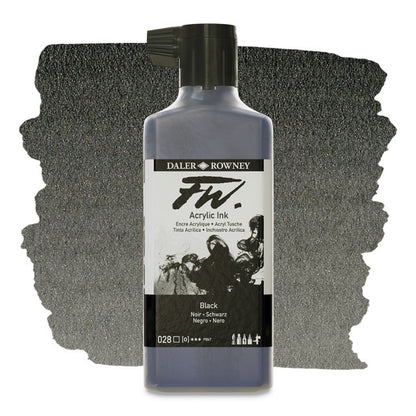 FW Liquid Acrylic Artists' Ink - Black, 6 oz.