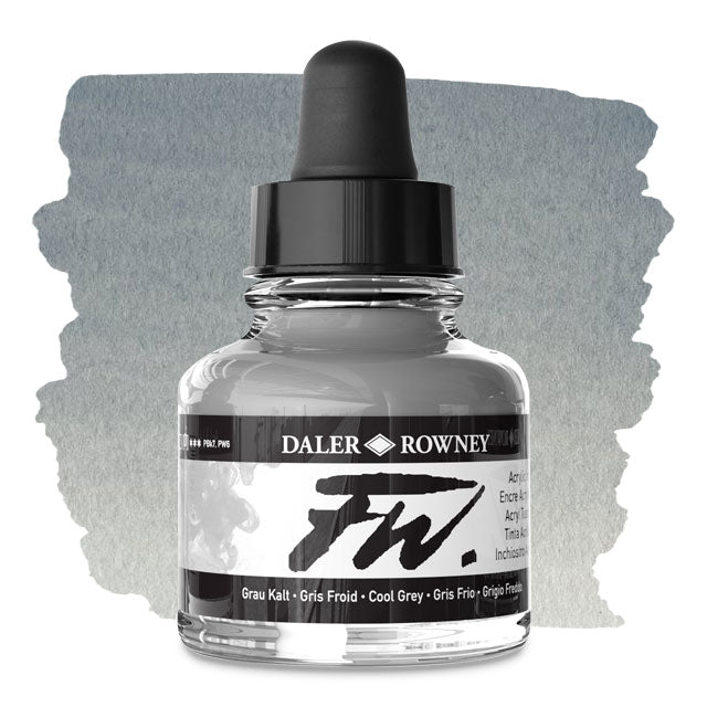 FW Liquid Acrylic Artists' Ink - Cool Grey, 1 oz.