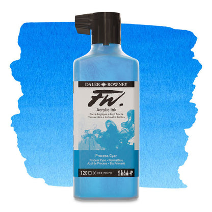 FW Liquid Acrylic Artists' Ink - Process Cyan, 6 oz.