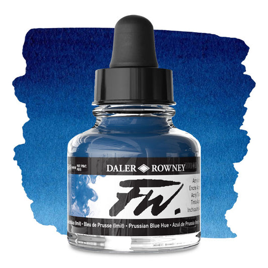 FW Liquid Acrylic Artists' Ink - Prussian Blue Hue, 1 oz.