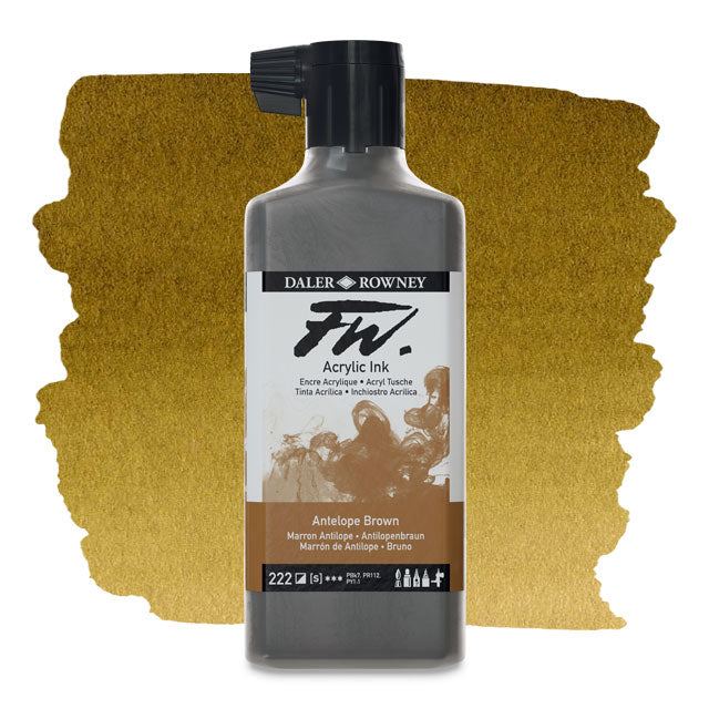 FW Liquid Acrylic Artists' Ink - Antelope Brown, 6 oz.