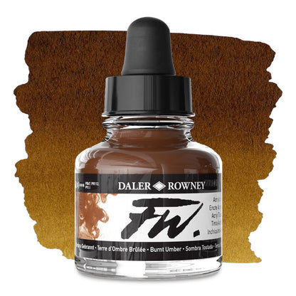 FW Liquid Acrylic Artists' Ink - Burnt Umber, 1 oz.