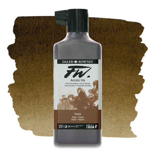 FW Liquid Acrylic Artists' Ink - Sepia, 6 oz.