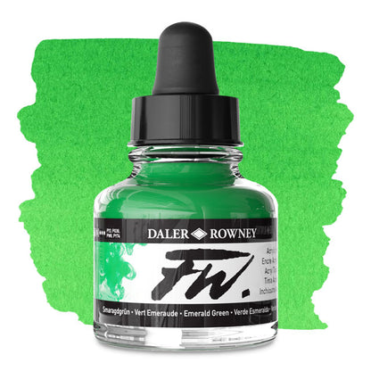 FW Liquid Acrylic Artists' Ink - Emerald Green, 1 oz.