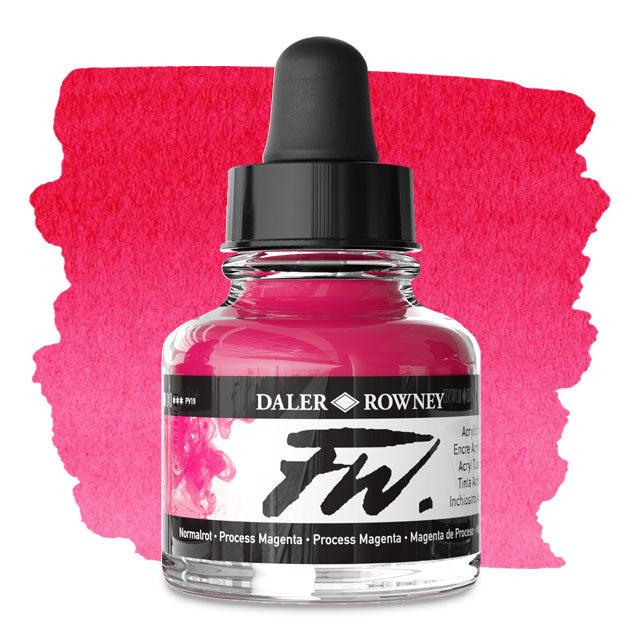 FW Liquid Acrylic Artists' Ink - Process Magenta, 1 oz.