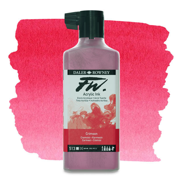 FW Liquid Acrylic Artists' Ink - Crimson, 6 oz.