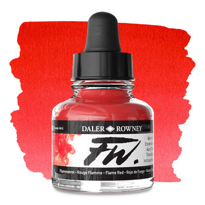 FW Liquid Acrylic Artists' Ink - Flame Red, 1 oz.