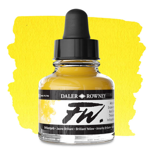 FW Liquid Acrylic Artists' Ink - Brilliant Yellow, 1 oz.