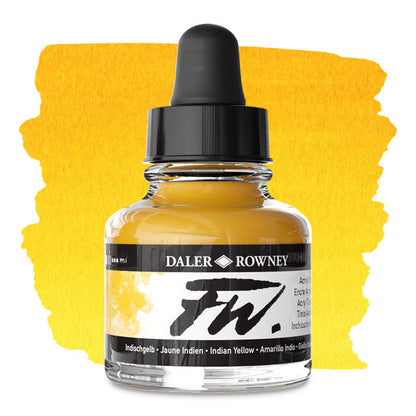 FW Liquid Acrylic Artists' Ink - Indian Yellow, 1 oz.