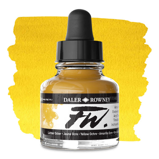 FW Liquid Acrylic Artists' Ink - Yellow Ochre, 1 oz.