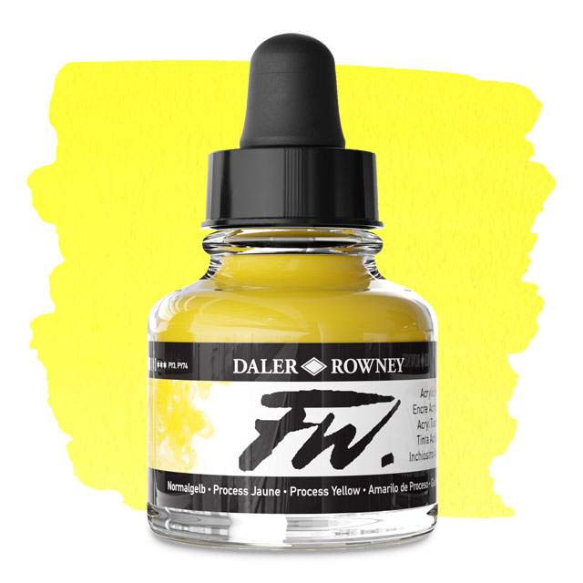 FW Liquid Acrylic Artists' Ink - Process Yellow, 1 oz.