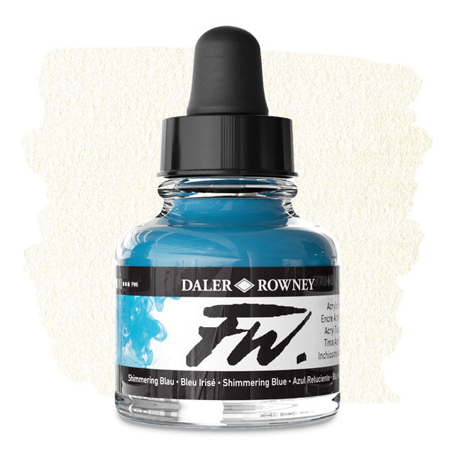 FW Liquid Acrylic Artists' Ink - Shimmering Blue, 1 oz.