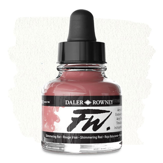 FW Liquid Acrylic Artists' Ink - Shimmering Red, 1 oz.