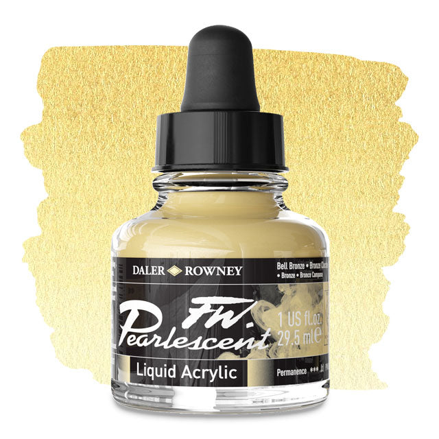 FW Pearlescent Liquid Acrylic Artists' Ink - Bell Bronze, 1 oz.