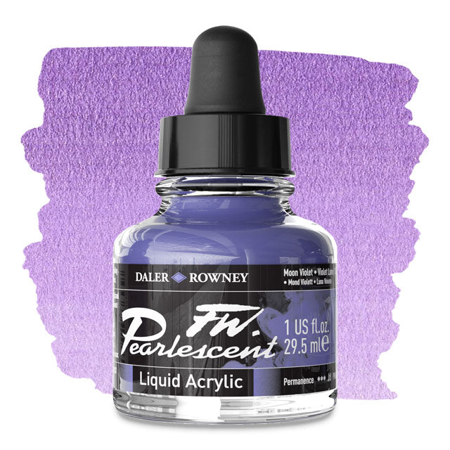 FW Pearlescent Liquid Acrylic Artists' Ink - Moon Violet, 1 oz.