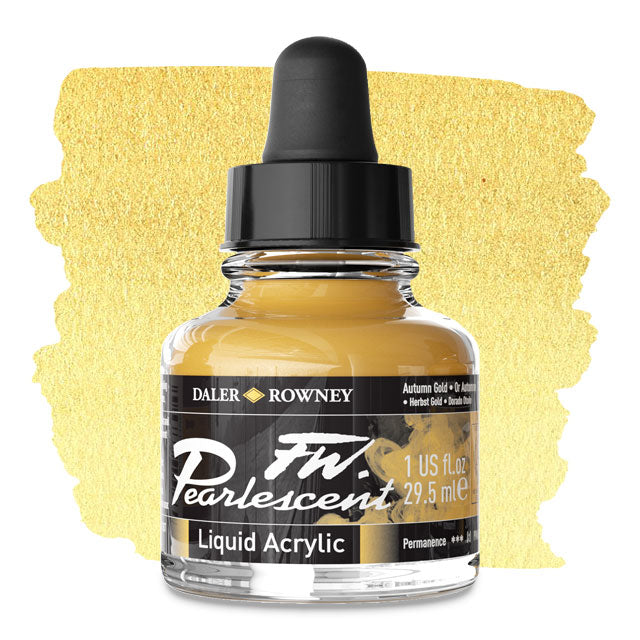 FW Pearlescent Liquid Acrylic Artists' Ink - Autumn Gold, 1 oz.