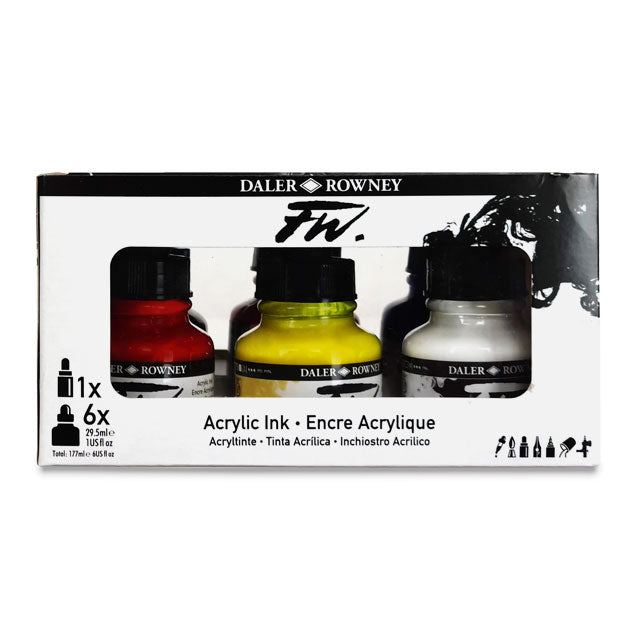 FW Liquid Acrylic Artists' Ink - Primary Colors Set of 6