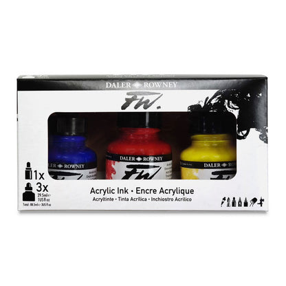 FW Liquid Acrylic Artists' Ink - Starter Colors Set of 3