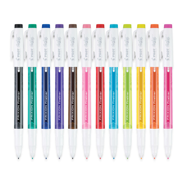 FriXion Fineliner Erasable Pen Set, Assorted Colors, 0.7 mm., Set of 12