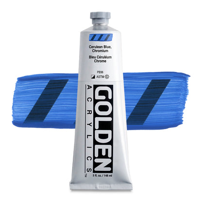 Golden Heavy Body Artist Acrylic, Cerulean Blue Chromium, 5 oz.