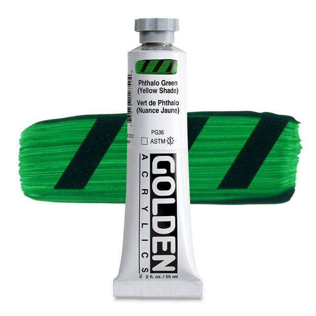 Heavy Body Acrylic, Phthalo Green (Yellow Shade), 2 oz.