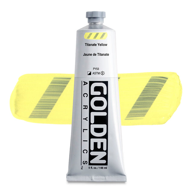 Golden Heavy Body Artist Acrylic, Titanate Yellow, 5 oz