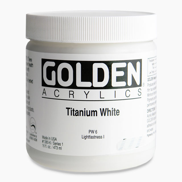 Golden Heavy Body Artist Acrylic, Titanium White, 16 oz.