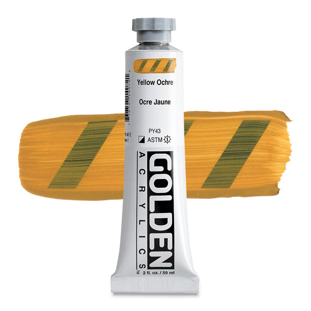 Golden Heavy Body Artist Acrylic, Yellow Ochre, 2 oz.