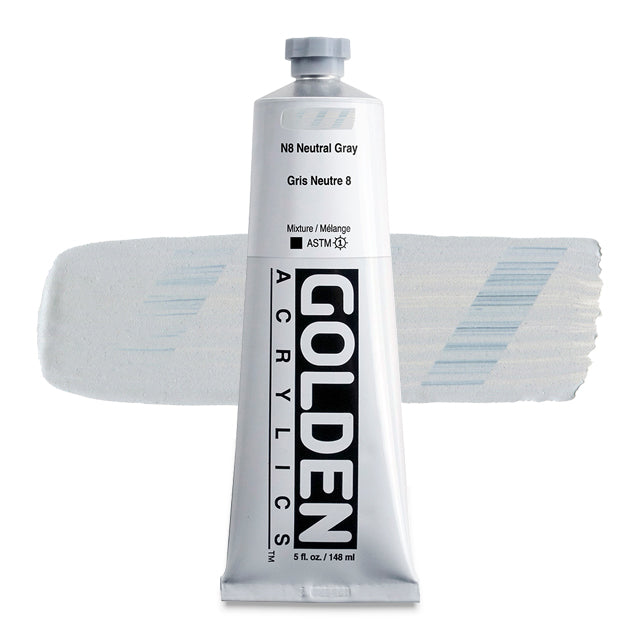 Golden Heavy Body Artist Acrylic, Neutral Gray N8, 5 oz