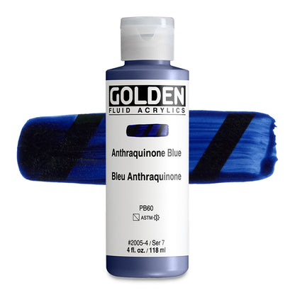 Golden Fluid Acrylic, Anthraquinone Blue, 4 oz.