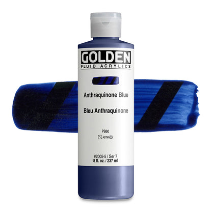 Golden Fluid Acrylic, Anthraquinone Blue, 8 oz.