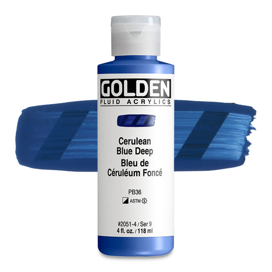 Golden Fluid Acrylic, Cerulean Blue Deep, 4 oz.